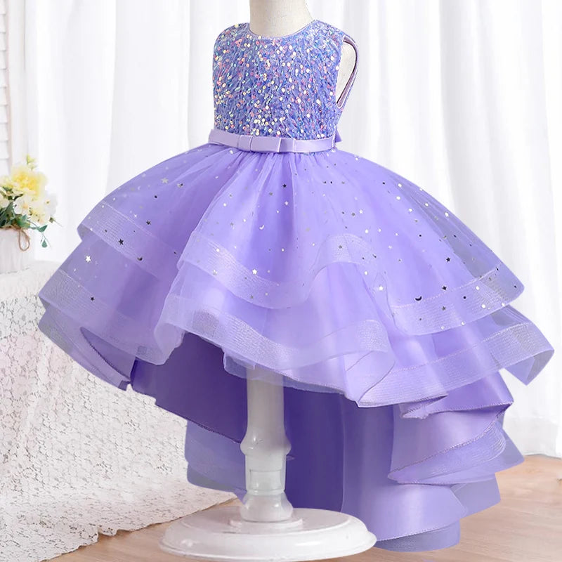 Sequin Flower Girl Sleeveless Princess Birthday Party Dress by Baby Minaj Cruz