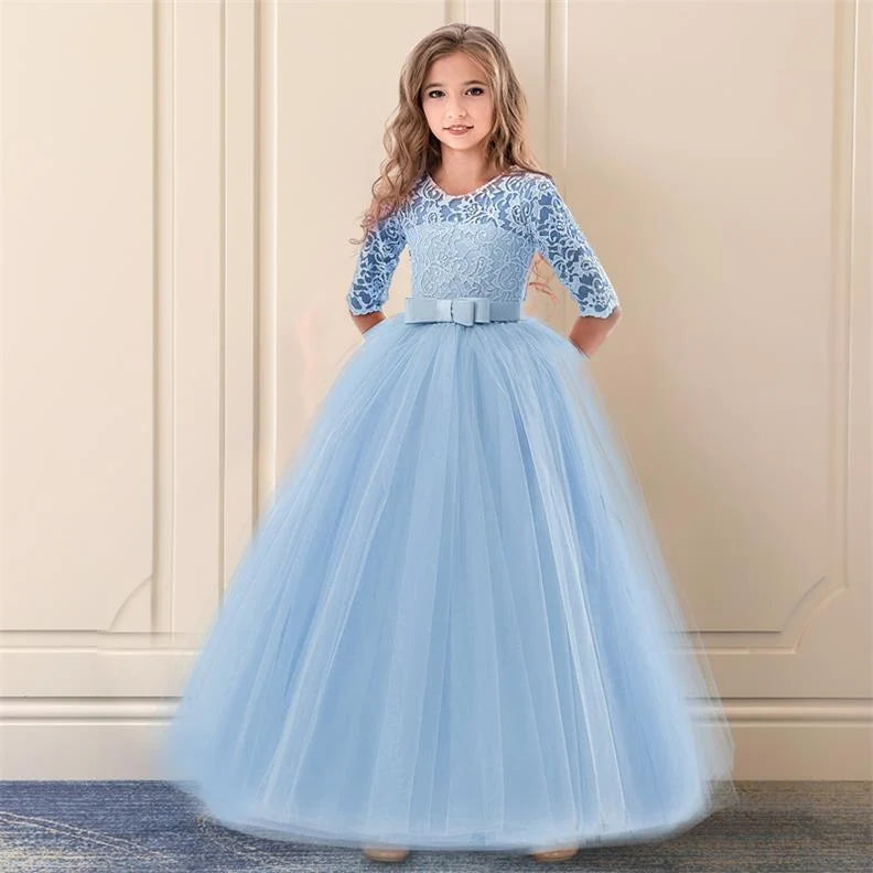 Elegant Flower Girl Dress for Weddings Blue by Baby Minaj Cruz