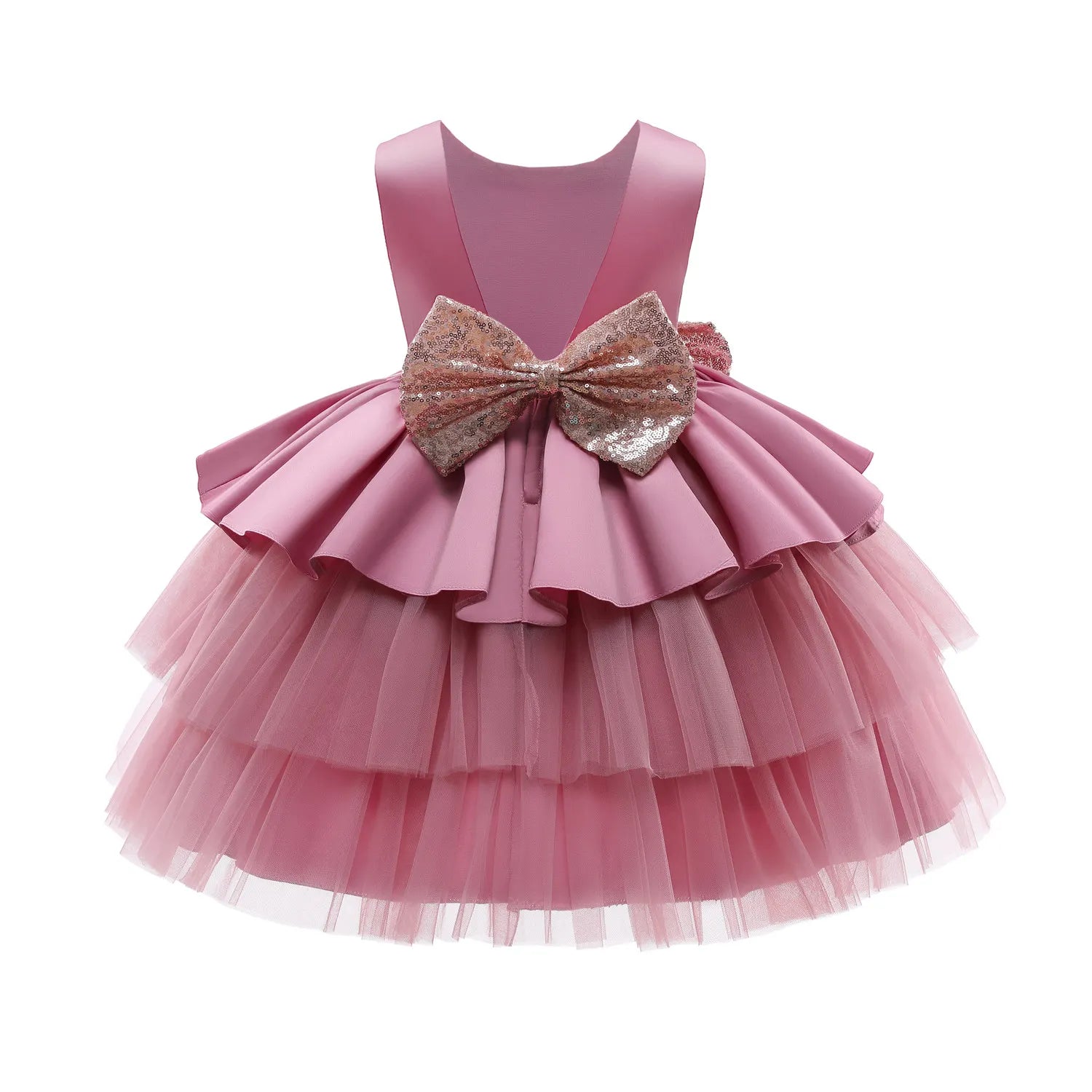 Elegant Baby Girls Pink Tutu Prom Dress For Party dark pink by Baby Minaj Cruz
