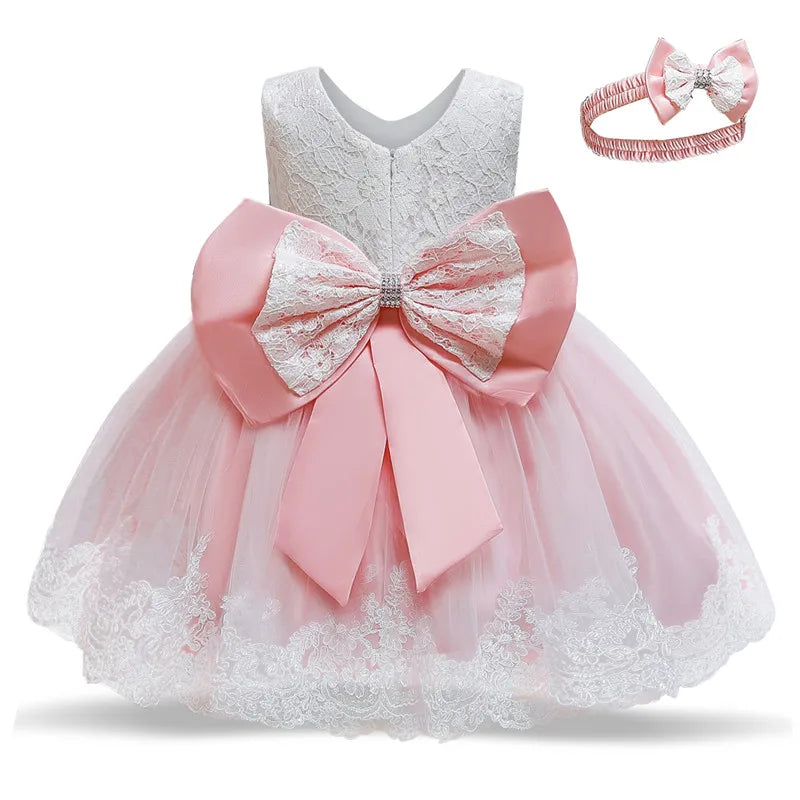 Baby Girl wedding dress Tutu Fluffy Gown white by Baby Minaj Cruz