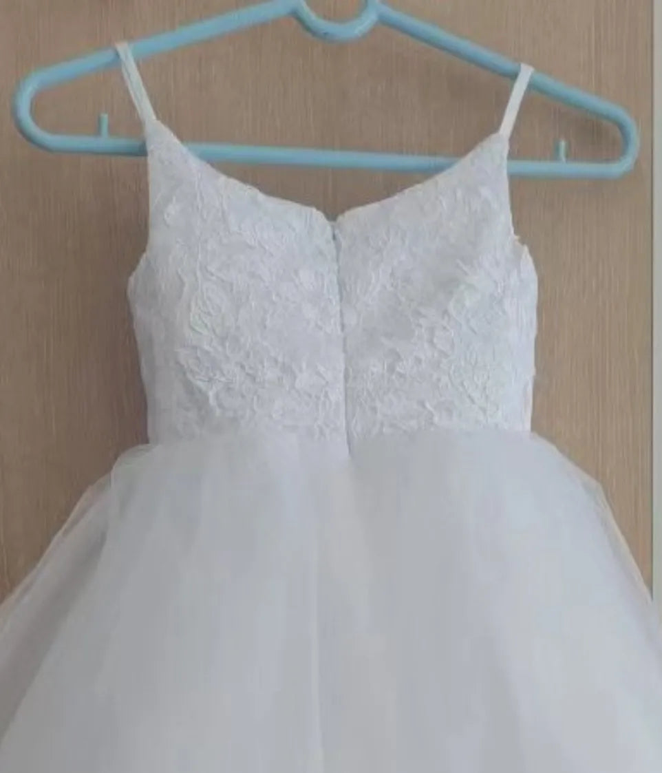 Sleeveless Ball Gown White Flower Girl Dresses for Weddings by Baby Minaj Cruz