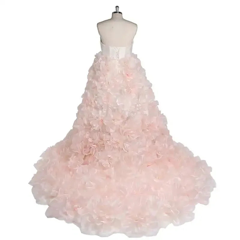 Fluffy Luxury Ruffles Maternity Gowns for Photoshoot light pink United state by Baby Minaj Cruz