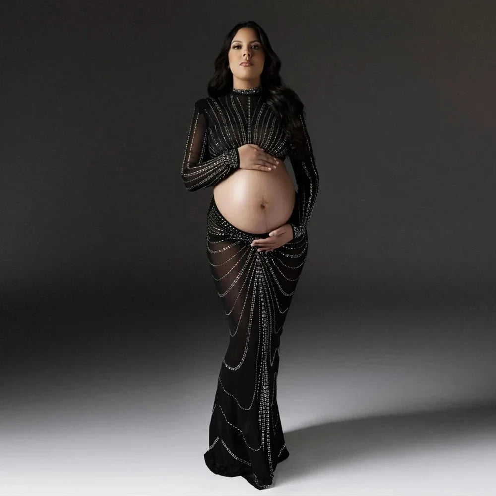 Crystal Set Maternity Photoshoot Dress by Baby Minaj Cruz