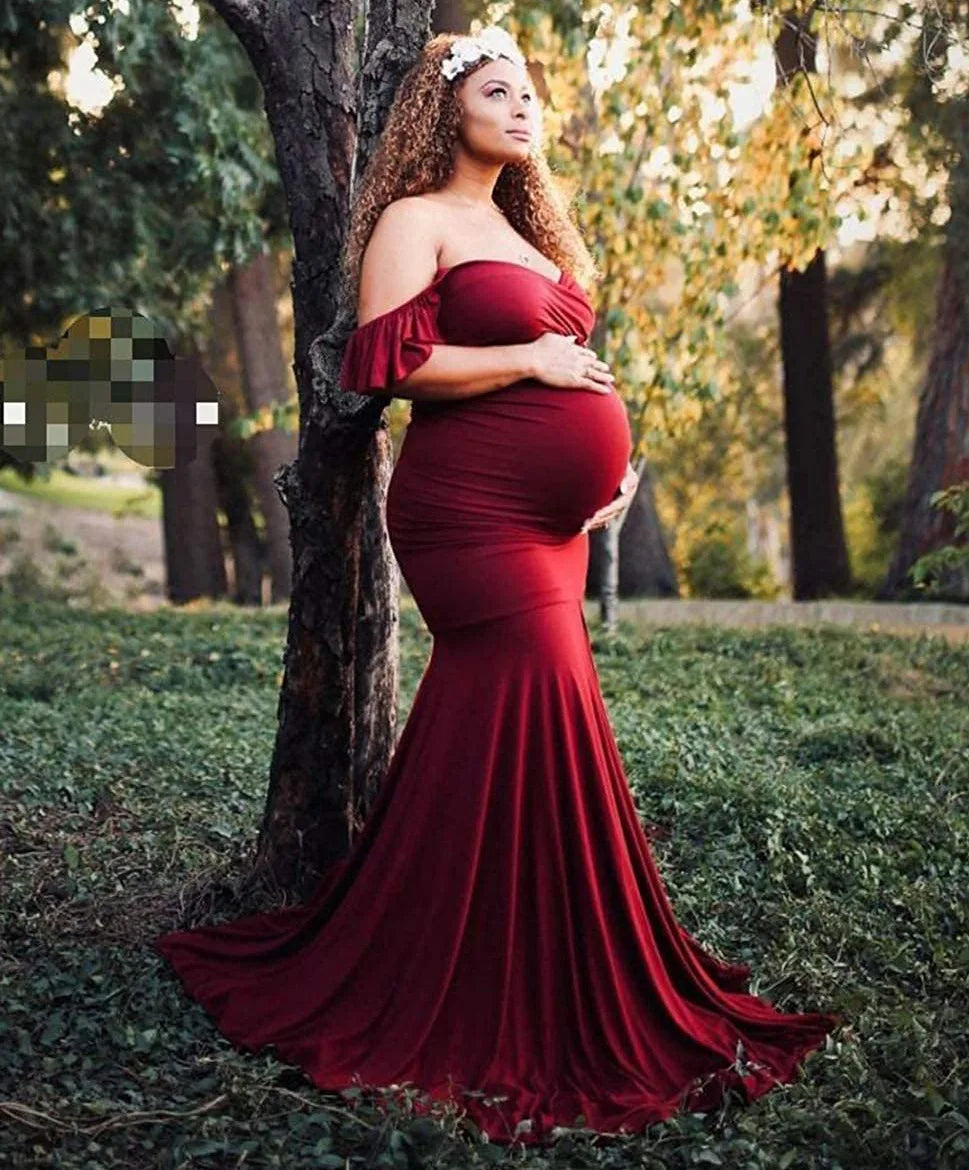 Maternity Maxi Dress With Sleeves by Baby Minaj Cruz