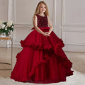 Elegant Sleeveless Bridesmaid Princess Dress wine red by Baby Minaj Cruz
