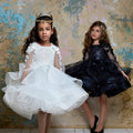 Knee Length Sequin Tulle Flower Girl Dresses by Baby Minaj Cruz