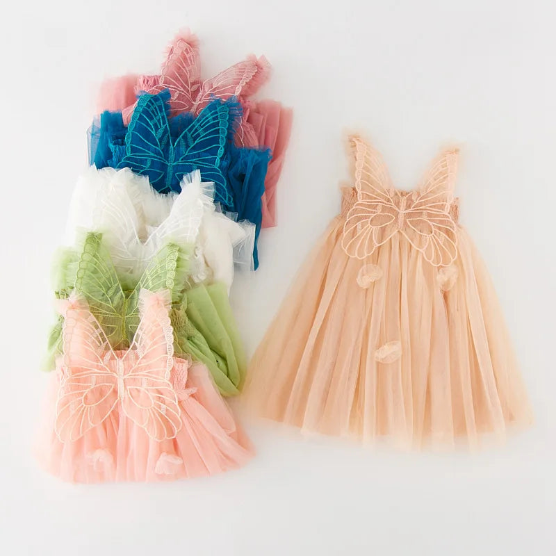 Knee Length Fairy Wedding Dress With Wings For Toddler Girls by Baby Minaj Cruz