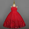 Embroidery Pink Flower Girl Wedding Dresses dark red by Baby Minaj Cruz