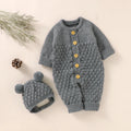 Newborn Knit Baby Romper Boot Mitten Solid Long Sleeve 4PC grey by Baby Minaj Cruz