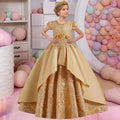 Elegant Sleeveless Bridesmaid Princess Dress yellow by Baby Minaj Cruz