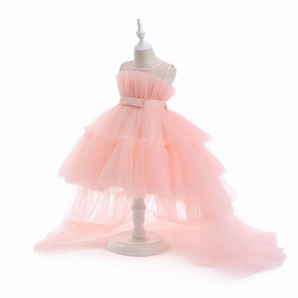 Baby Girls Trailing Princess Flower Girl Dress light pink by Baby Minaj Cruz