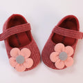 Cute Flower First Walking Shoes For Baby Girl wine red by Baby Minaj Cruz