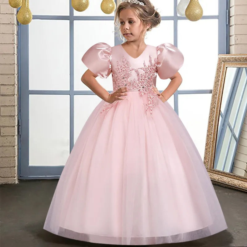 Satin Princess Formal Birthday Princess Dress light pink by Baby Minaj Cruz