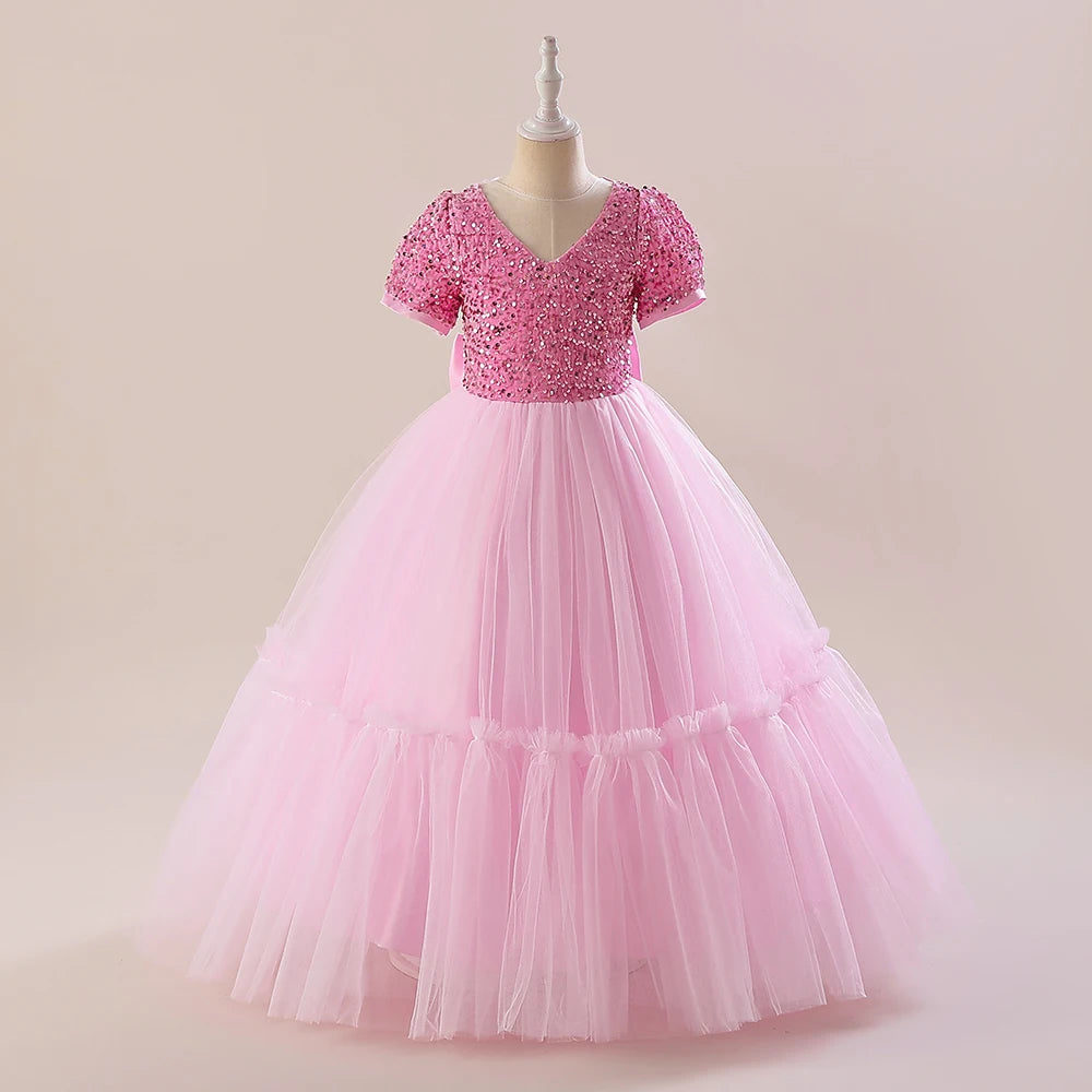 Embroidery Pink Flower Girl Wedding Dresses light pink by Baby Minaj Cruz