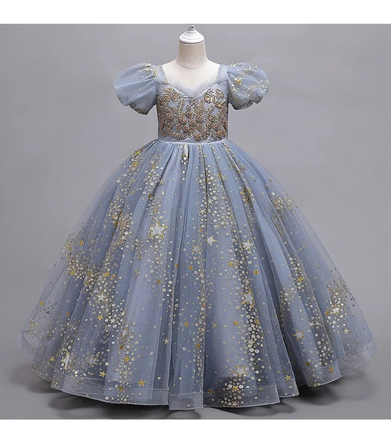 Elegant Sequin Formal Girl princess Embroidered Dress by Baby Minaj Cruz