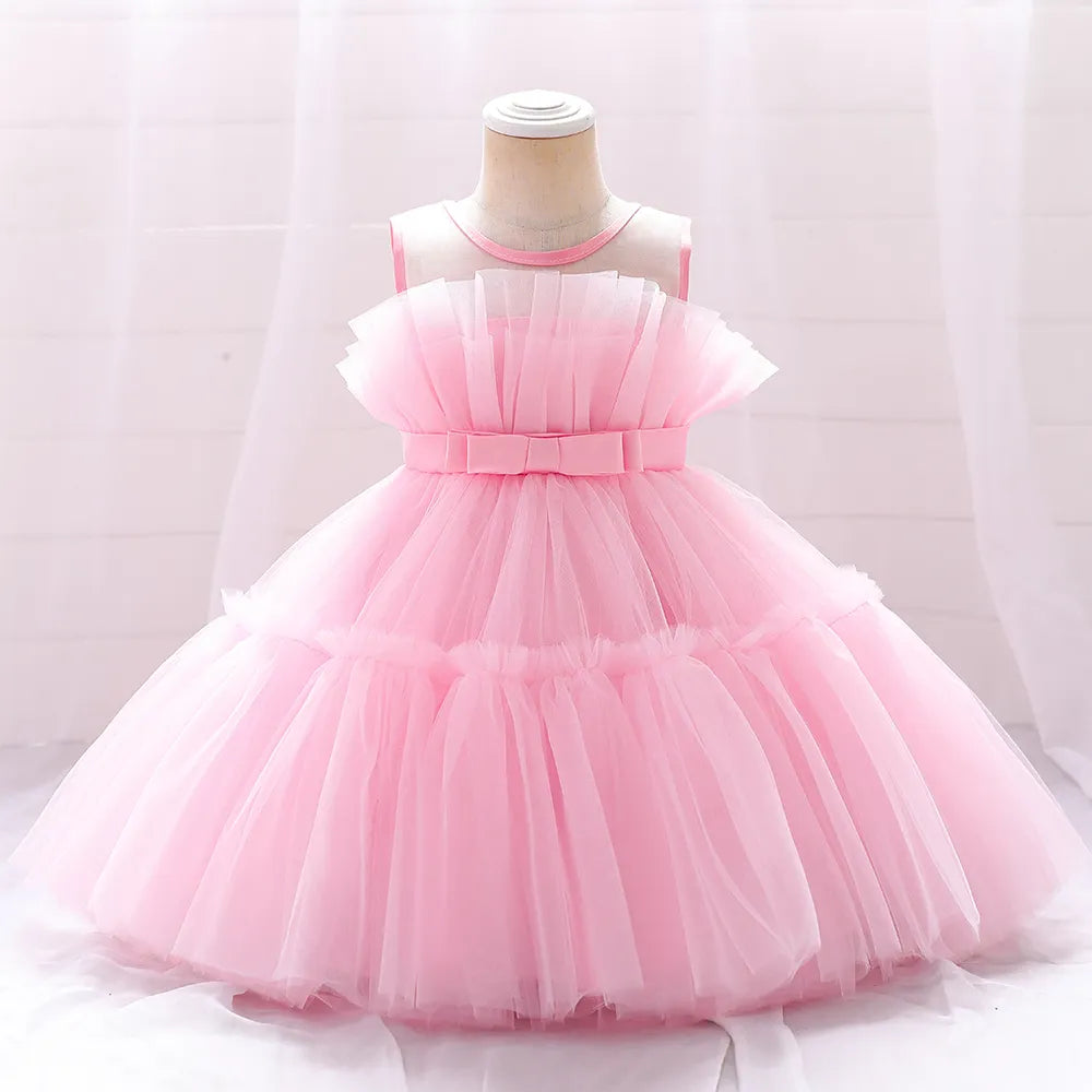 Wedding Elegant 1st Birthday tutu dress princess light pink by Baby Minaj Cruz