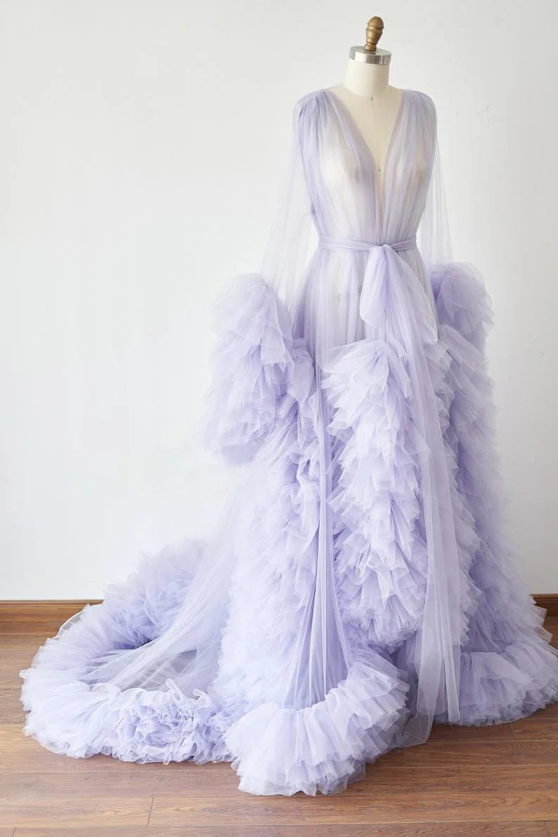 Fluffy Maternity Photo Shoots Gown Purple by Baby Minaj Cruz