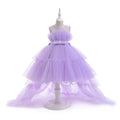 Puff Flower Girls Dress Knee Length Tulle Skirt 1year-8years purple by Baby Minaj Cruz