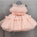 Toddler Elegant 1st birthday dress for baby girl With Tulle Skirt Champagne by Baby Minaj Cruz