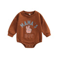 Newborn Infant Sweatshirt Romper Floral Print Long Sleeve brown by Baby Minaj Cruz