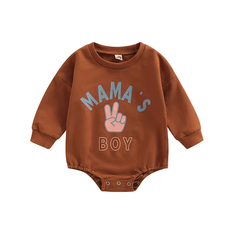 Newborn Infant Sweatshirt Romper Floral Print Long Sleeve brown by Baby Minaj Cruz