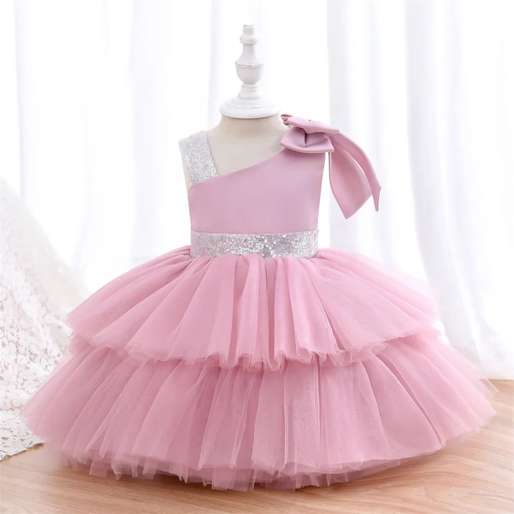 Shoulderless Tulle Layers Flower Girl Dresses by Baby Minaj Cruz