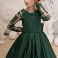 Green Floor Length Ball Gown Flower Girl Dresses by Baby Minaj Cruz