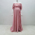 White Cotton Boho Maternity Maxi Dress dusty pink by Baby Minaj Cruz