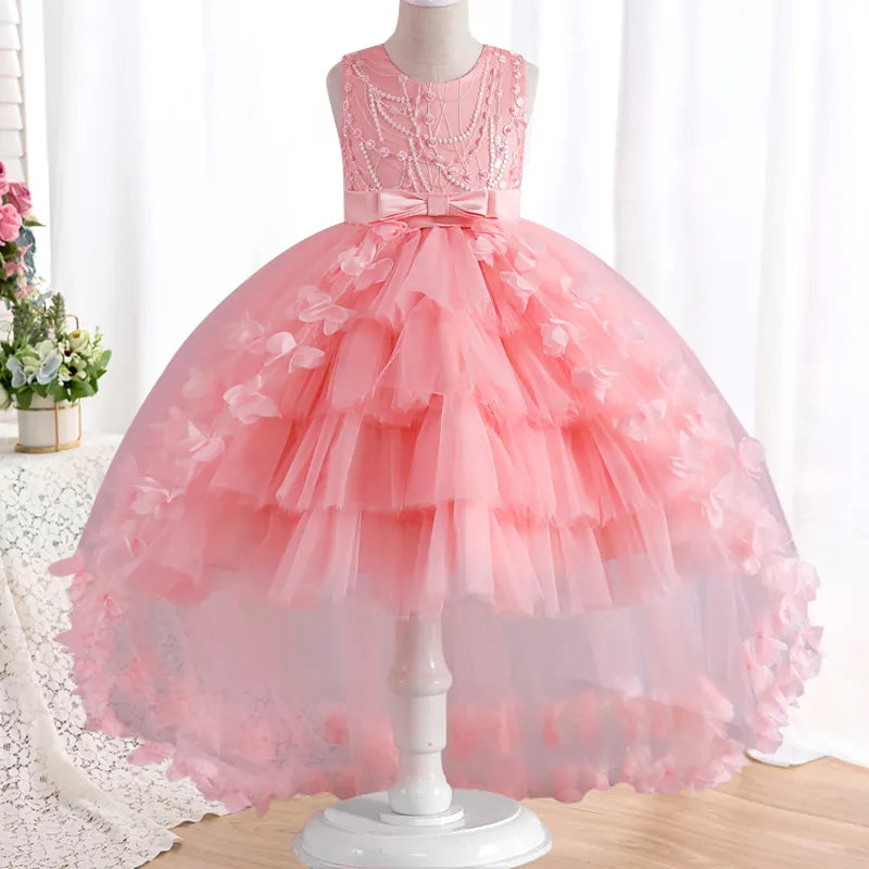 Sequin Flower Girl Sleeveless Princess Birthday Party Dress pink by Baby Minaj Cruz