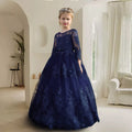 Elegant Flower Girl Dress for Weddings Dark Blue by Baby Minaj Cruz