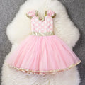 Prom Bowknot Tulle Flower Girl Knee Length Dresses Pink white by Baby Minaj Cruz