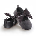 Baby Girls Infant Bow Flat Shoes grey by Baby Minaj Cruz