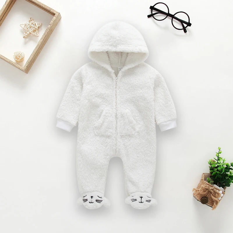 Newborn Unisex Care Bear Romper Hoddies With Zipper Autumn White by Baby Minaj Cruz