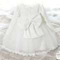 White Long Sleeve Infant Flower Girl Dress by Baby Minaj Cruz