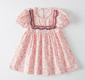 Baby Girl Princess Cotton Floral Maxi Dress Puff Sleeve Vintage Flower 1-7Y pink USA by Baby Minaj Cruz