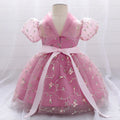 flower embroidered wedding dress Knee Length 1-5 Years dark pink by Baby Minaj Cruz